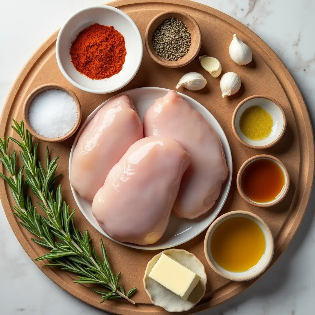 Fresh ingredients for homemade steakhouse chicken recipe