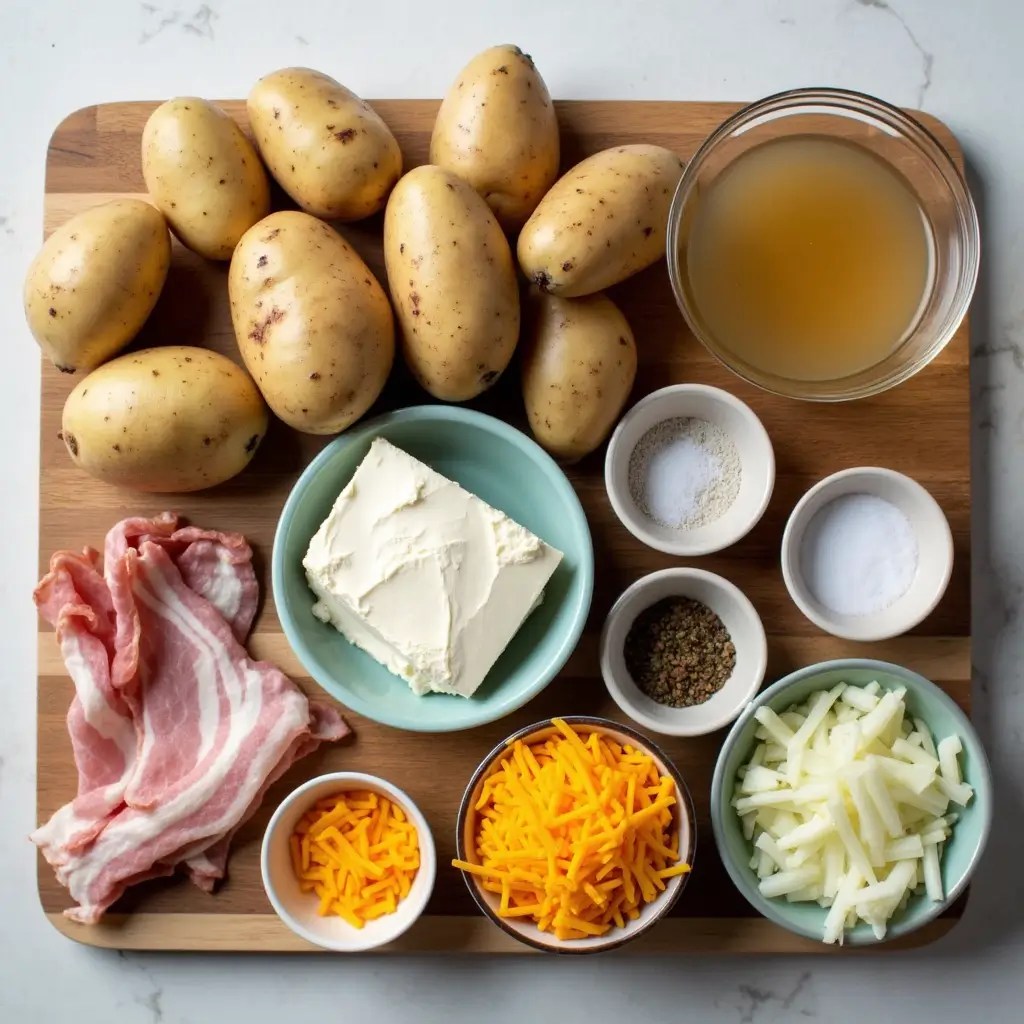 Ingredients for Crock Pot Crack Potato Soup recipe