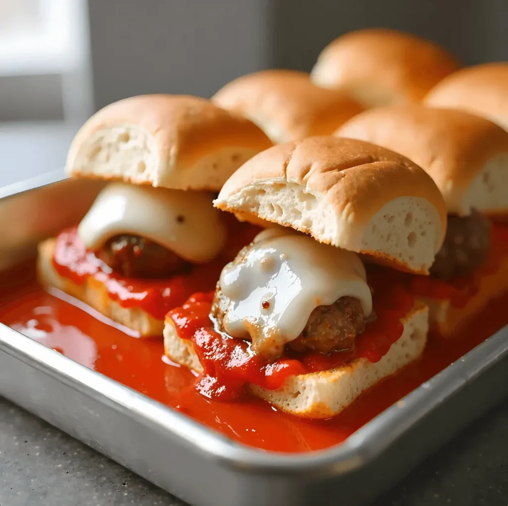 Step-by-step assembly of meatball sliders on Hawaiian rolls showing layering technique for the perfect bite