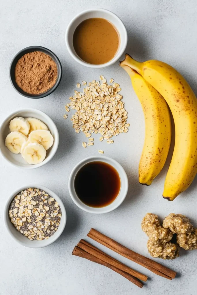 Ingredients for Chia Banana Bread Energy Bites